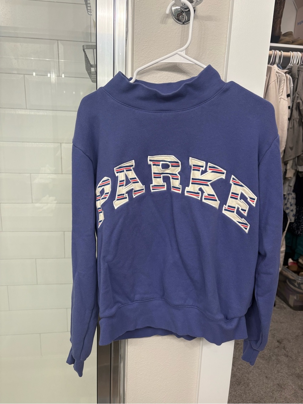Parke Purple Cowl Neck Pullover Sweater - Blue
